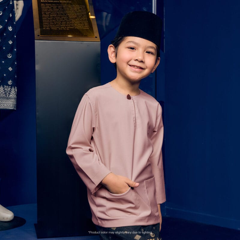 Baju Melayu Teluk Belanga Kids - Dusty Pink