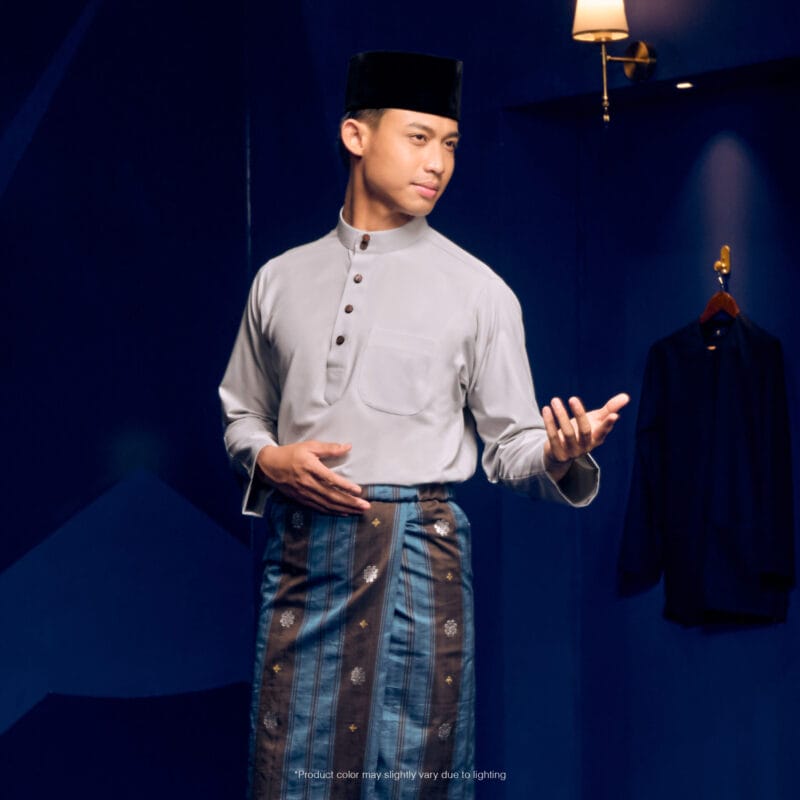 Baju Melayu Traditional Fit - Light Grey